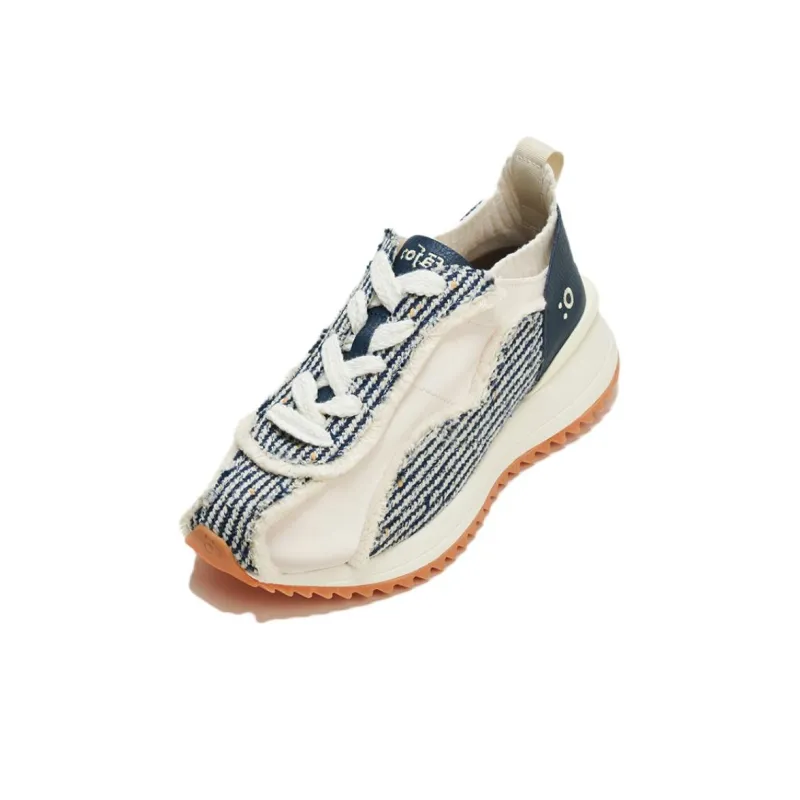 FAJO Height Increasing Low Top Casual Shoes Unisex Blue Beige-1