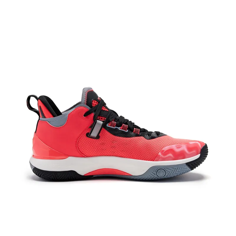QIAODAN Poisonous Fangs Lite Slip Resistant Low Top Basketball Shoes Men's Virtual Red Black-1