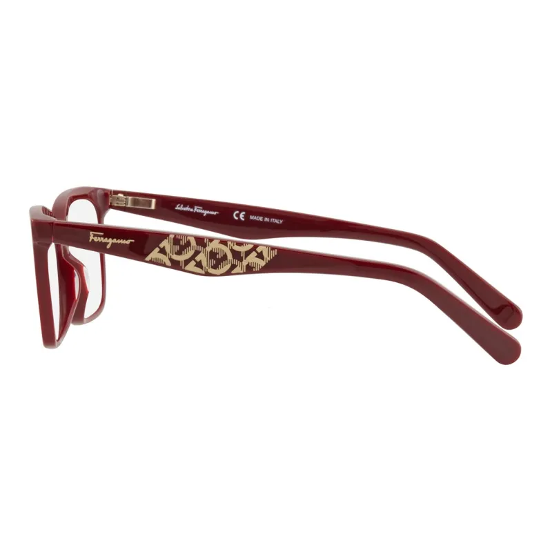 FERRAGAMO Plastic Irregular Shape Eyeglass Frames Women's Red-2