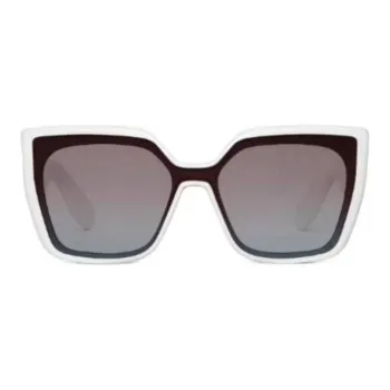 DIOR Irregular Shape Sunglasses Women's White