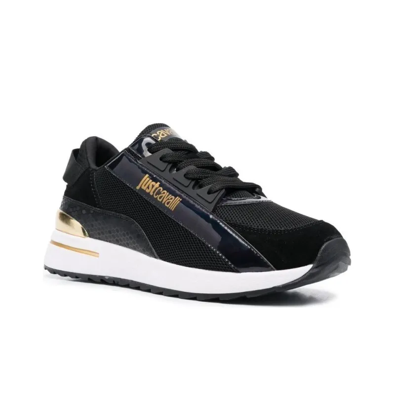 Just Cavalli Low-Top Casual Shoes Men's Black Gold-3