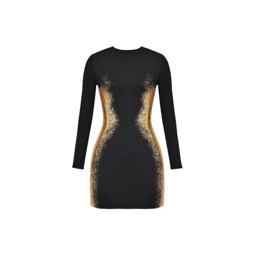 HOUSE OF CB Long-Sleeved Dresses Women's Black Gold