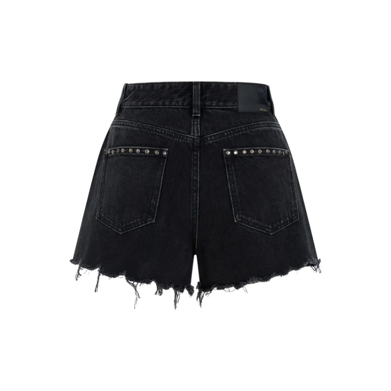 MO&CO Denim Shorts Women's Black-1