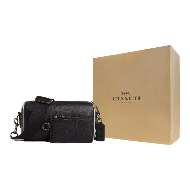 COACH Pebble Leather Combo Bag, Shoulder Bag, Crossbody Bag Small Size Women's Black-6