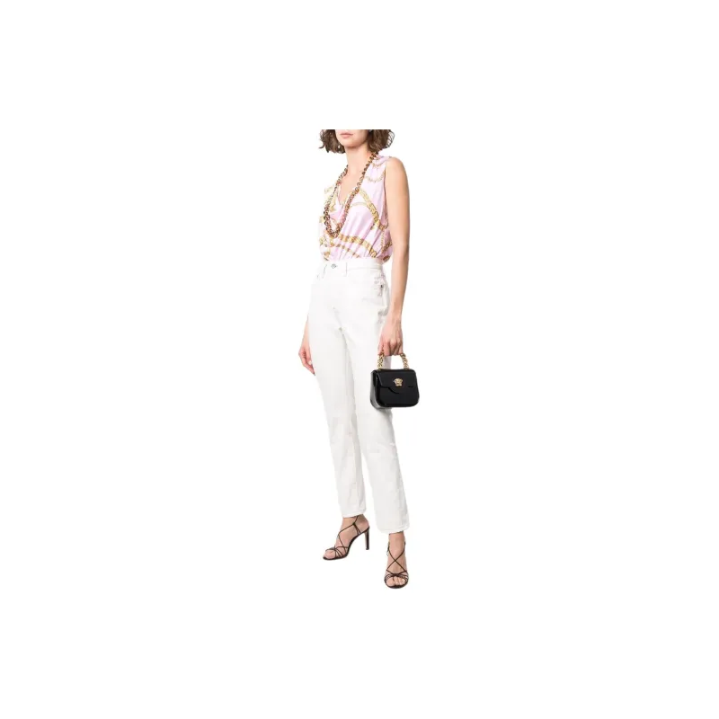 VERSACE Leather Crossbody Bags Shoulder Bags Handbags Women's Black-4