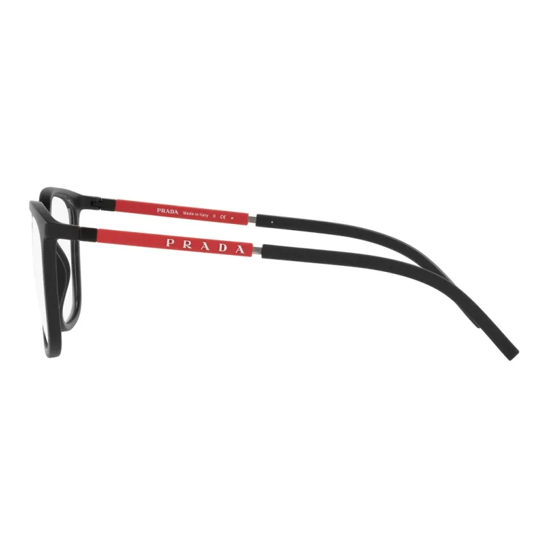 PRADA Plastic Irregular Shape Eyeglass Frames Men's Black-3