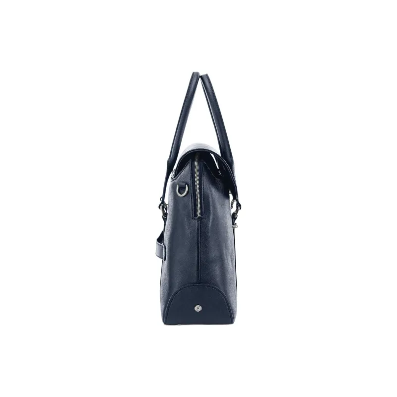 SAMSONITE Saffiano Leather Laptop Bag Shoulder Bag Crossbody Bag Handbag Women's Marine Blue-3