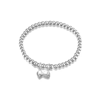 HOLLY RYAN S 990 Silver New Chinese Style Lotus Joy Fortune Bead Bracelet Women's