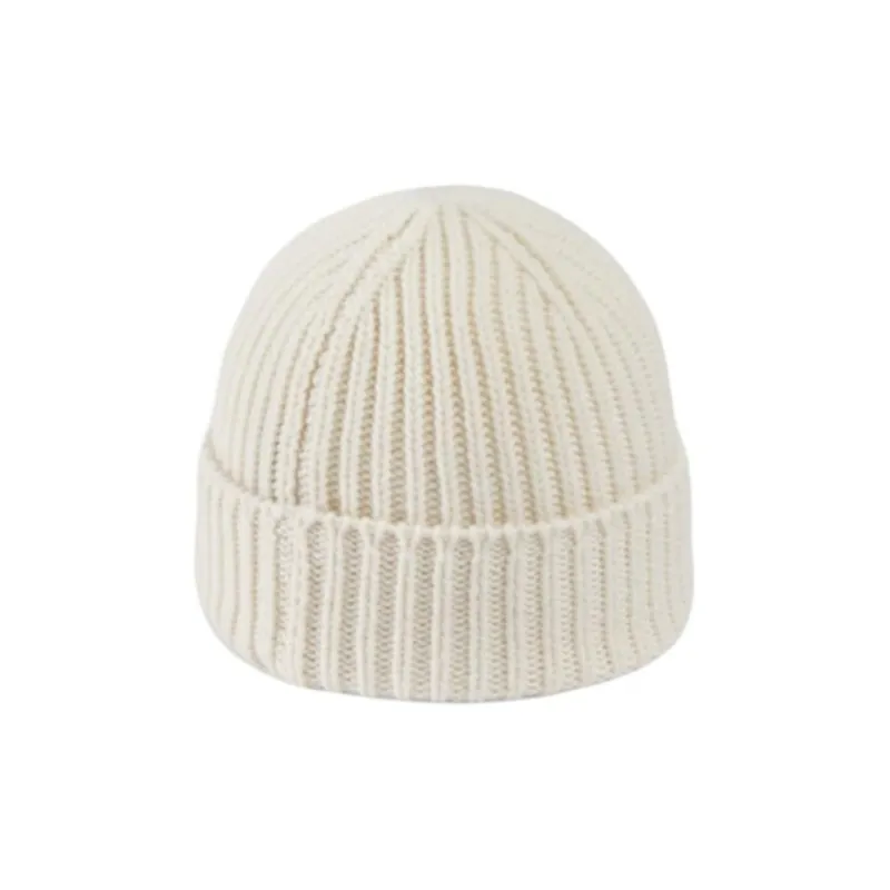 GUCCI Wool Cashmere Leather Beanies Women's White-2