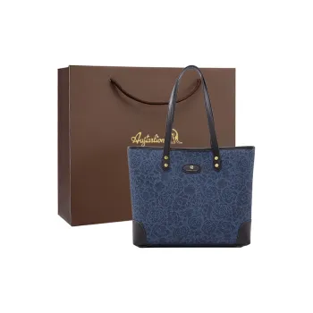 AUGTARLION Artificial Leather Tote Bag Shopping Bag Shoulder Bags Large Size Women's Blue