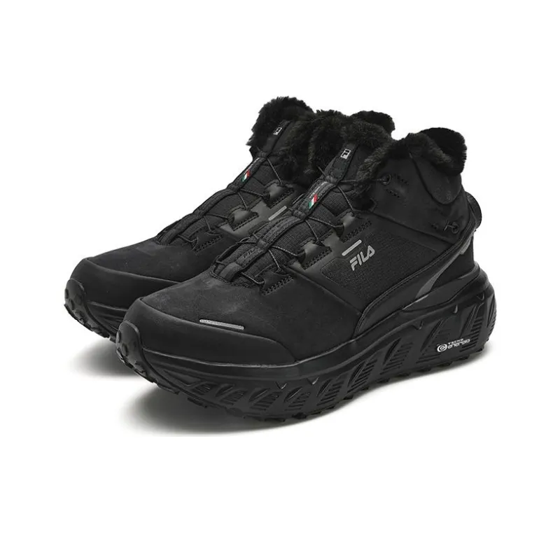 FILA BOA EXPLORER HIGH WE Cushioning Wear Resistant Mid Top Outdoor Shoes Women's Black-1
