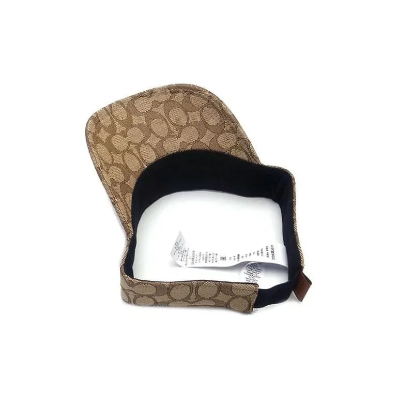 COACH Cotton Leather Polyester Hats & Caps Women's Khaki-3
