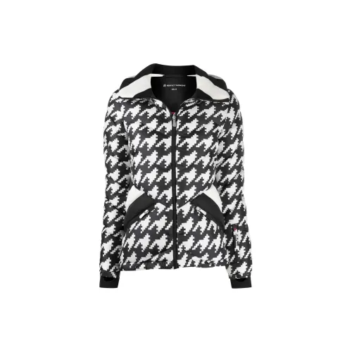 PERFECT MOMENT Padded Chevron Jacket With Houndstooth Print