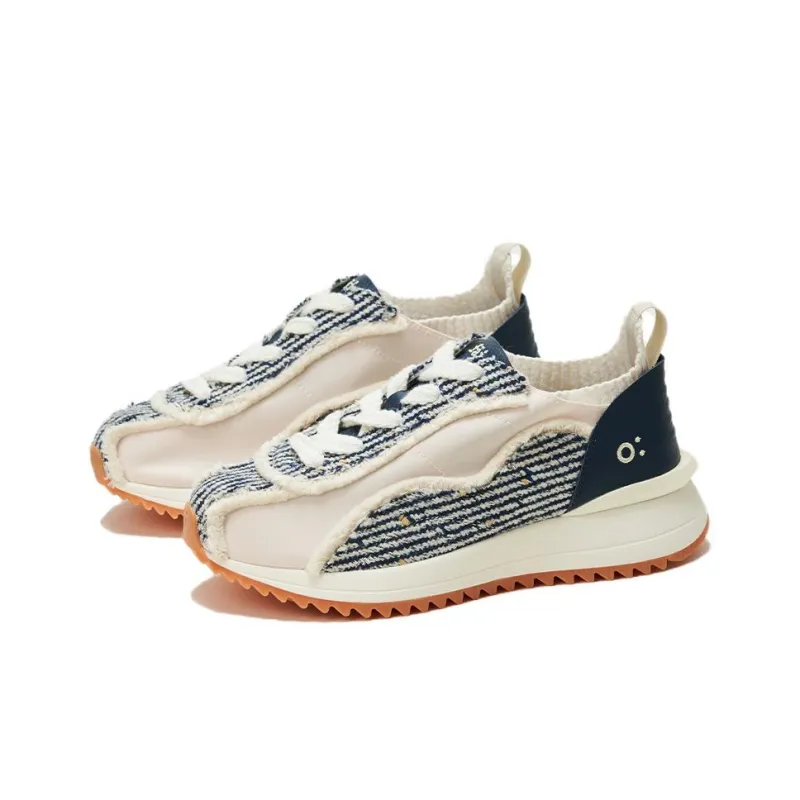 FAJO Height Increasing Low Top Casual Shoes Unisex Blue Beige-3
