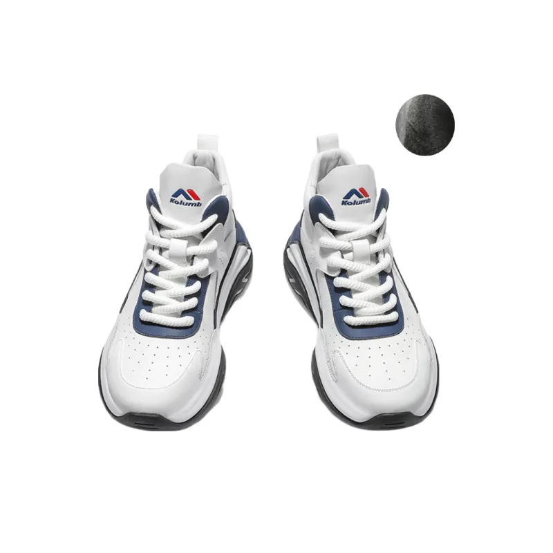 Kolumb Height Increasing Abrasion Resistant Slip Resistant High Top Outdoor Shoes Men's White Blue-2