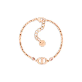 DIOR Metal Faux Crystal Bracelets Women's Rose Gold