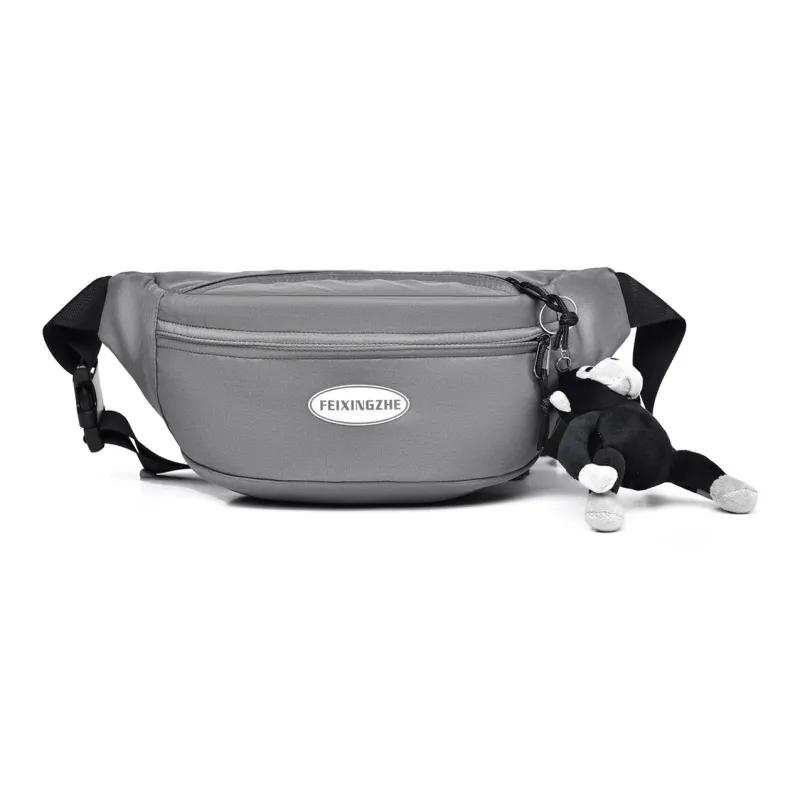 GEERDUN Nylon Sling Bag, Crossbody Bag, Fanny Pack Regular Unisex Black/Gray/Orange Red/White/Black White-3