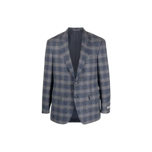 Canali Plaid-pattern Single-breasted Blazer