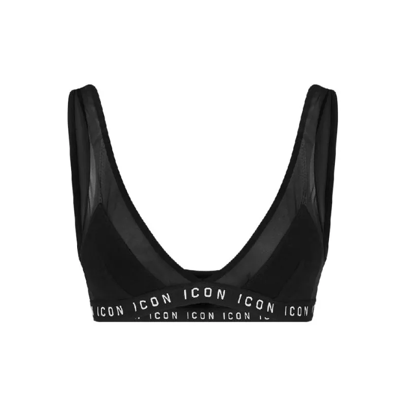 DSQUARED2 Logo underband Panelled mesh Bra-0