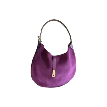 Ralph Lauren Suede Handbag Shoulder Bag Women's Purple