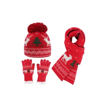 JW Scarf Hat And Glove Combo Set Women's
