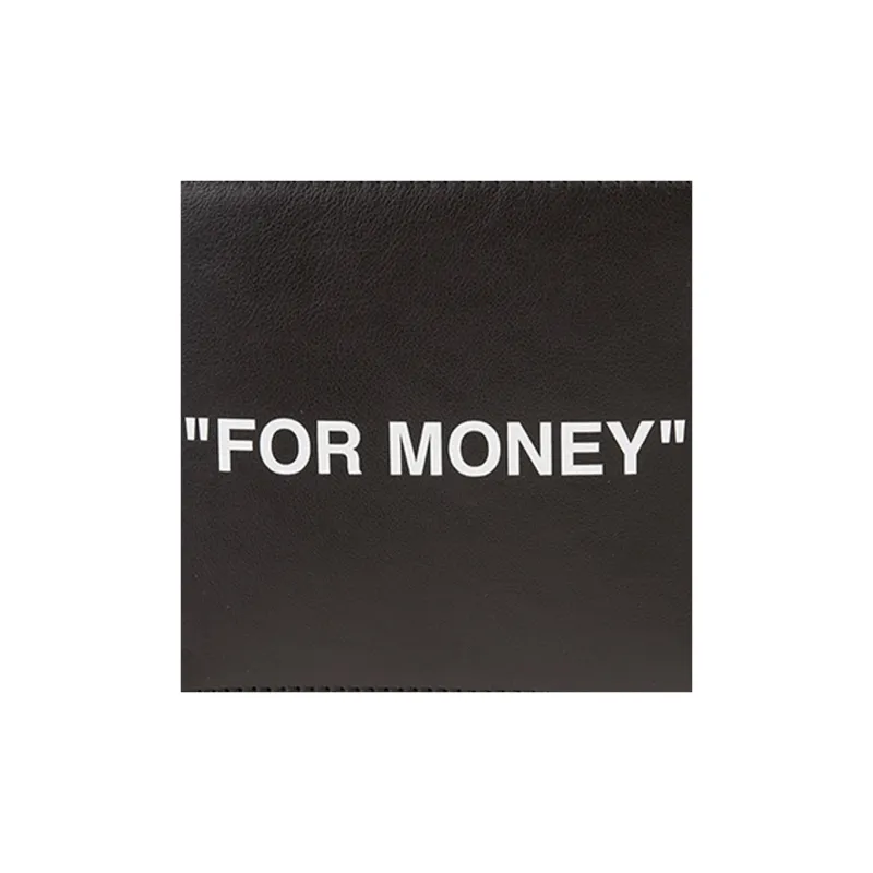 OFF WHITE Leather Wallet Men's Black-4