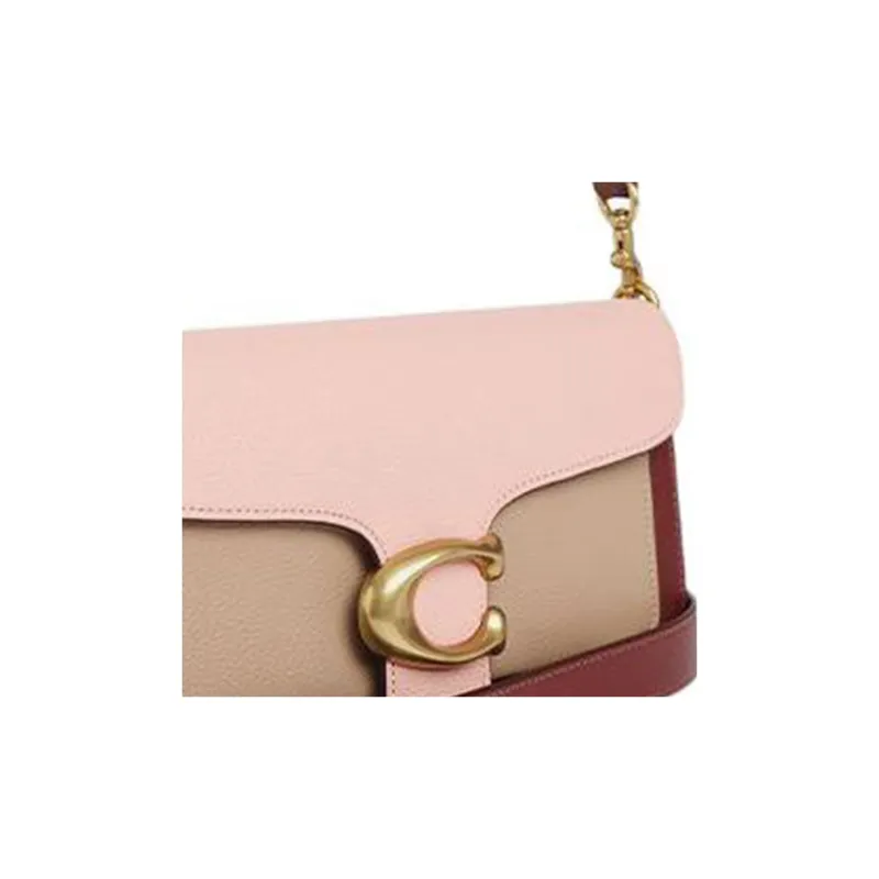 COACH Tabby Cow Leather Portable Crossbody Bag Shoulder Bag Women's Cherry Blossom Pink & Burgundy-3