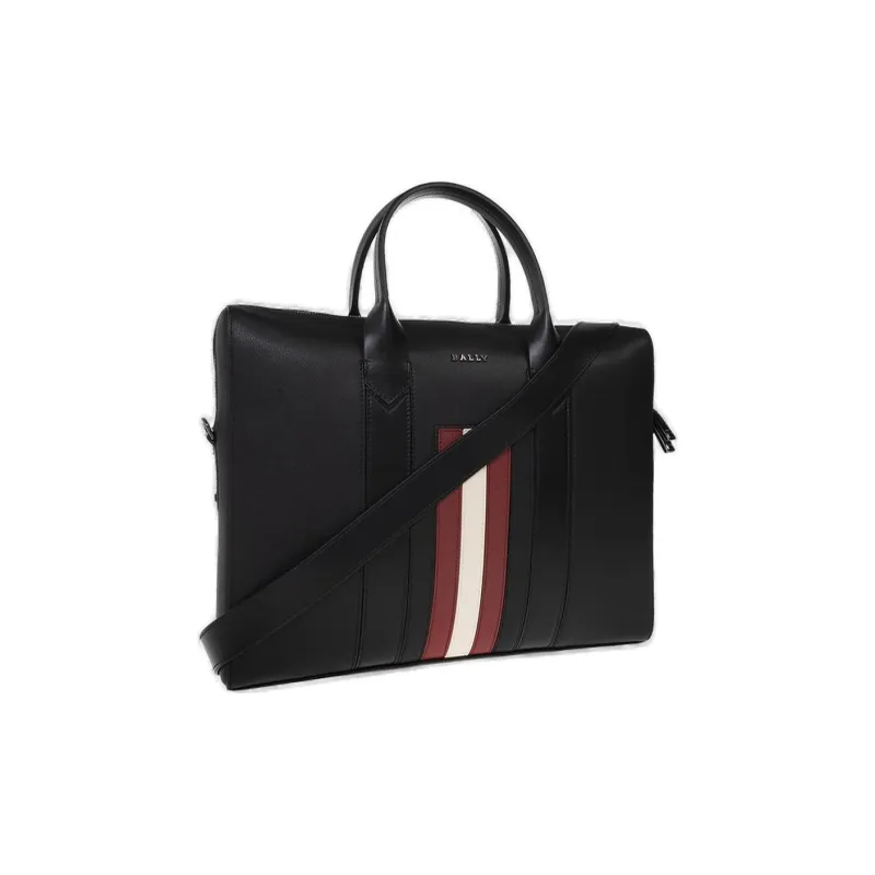 BALLY Leather Briefcase Shoulder Bag Handbag Men's Black-1