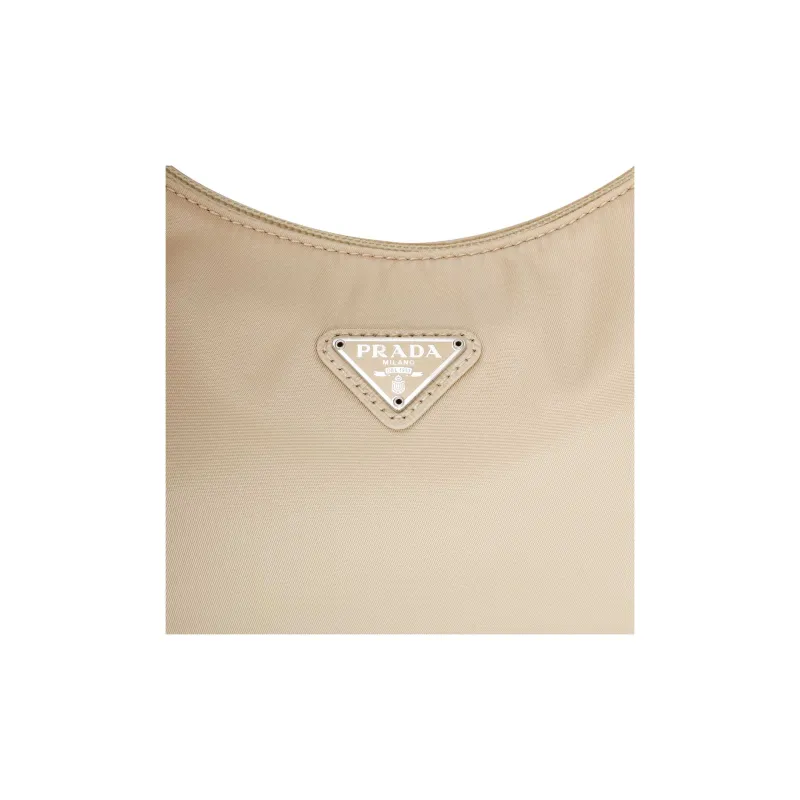 PRADA Re Edition Recycled Nylon Handbag Mini Women's Desert Beige-8
