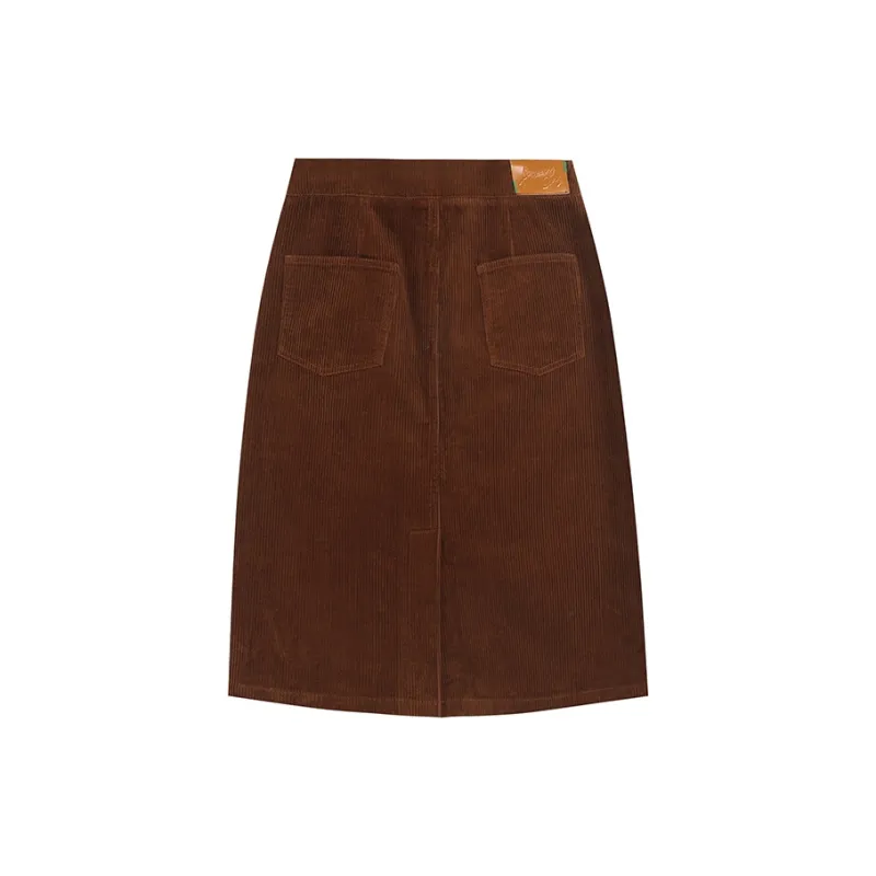 AMAZING SONG Casual Long Skirts Women's Cocoa Brown-1