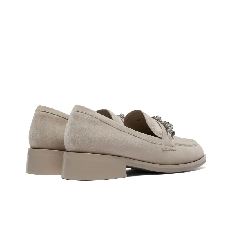Joypeace Velour Latte Loafers 3.5cm Women's-8