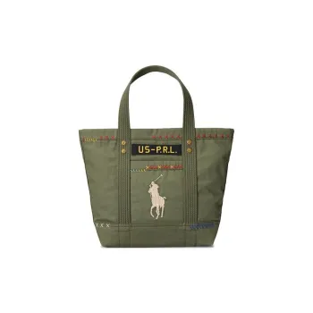 Polo Ralph Lauren Fabric Tote Bag, Shopping Bag, Handbag Small Size Women's Olive Green