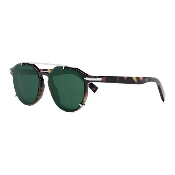 DIOR Round Sunglasses Men's Tortoiseshell