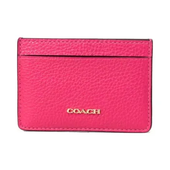 COACH Card Case Leather Wallet Money Clip Card Holder Women's Red