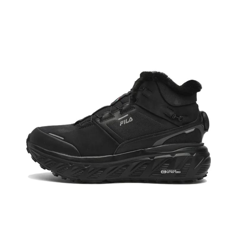 FILA BOA EXPLORER HIGH WE Cushioning Wear Resistant Mid Top Outdoor Shoes Women's Black-0