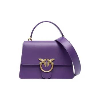 PINKO Calfskin Shoulder Bag, Crossbody Bag, Handbag Women's Purple