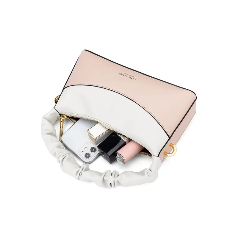 PIERRE CARDIN Cow Leather Shoulder Bag Regular Women's Pink/Yellow-4