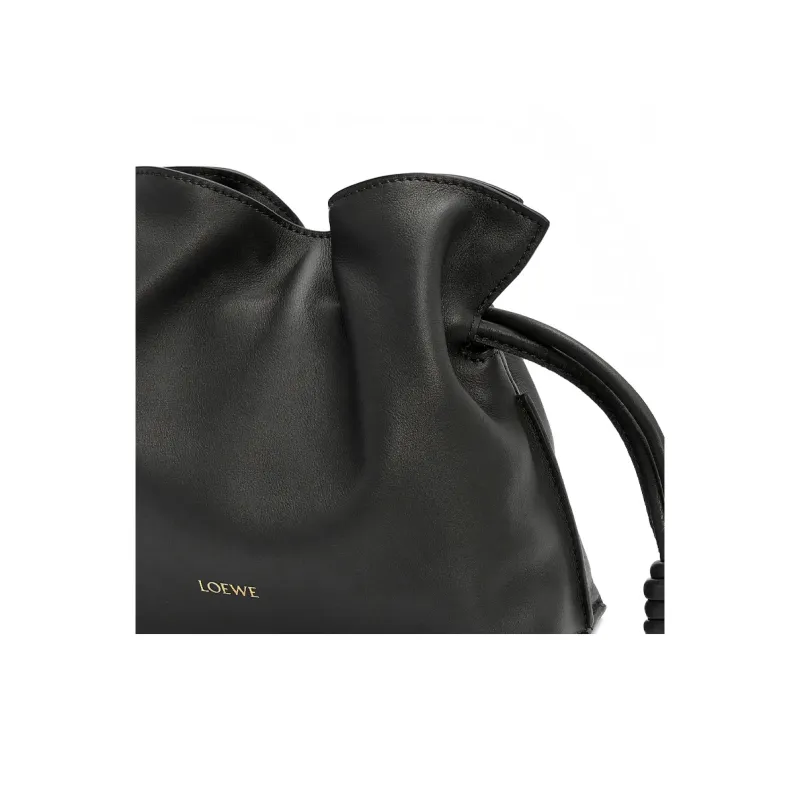 LOEWE Flamenco Nappa Cow Leather Clutch Mini Women's Black-5