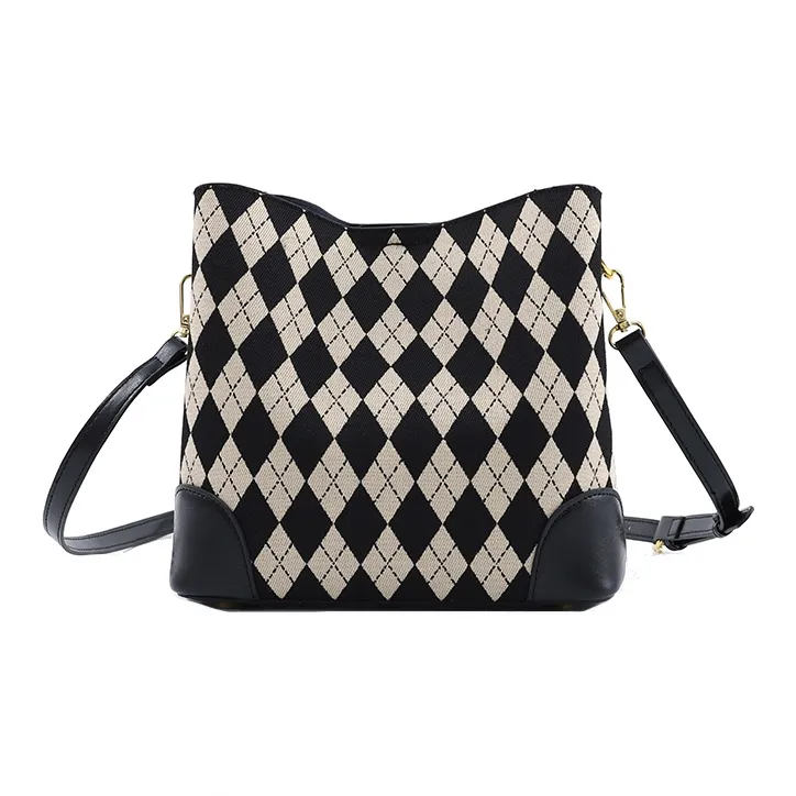 AUGTARLION Artificial Leather Bucket Bag, Shoulder Bag Women's Black-2