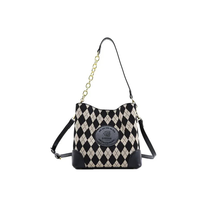 AUGTARLION Artificial Leather Bucket Bag, Shoulder Bag Women's Black-4