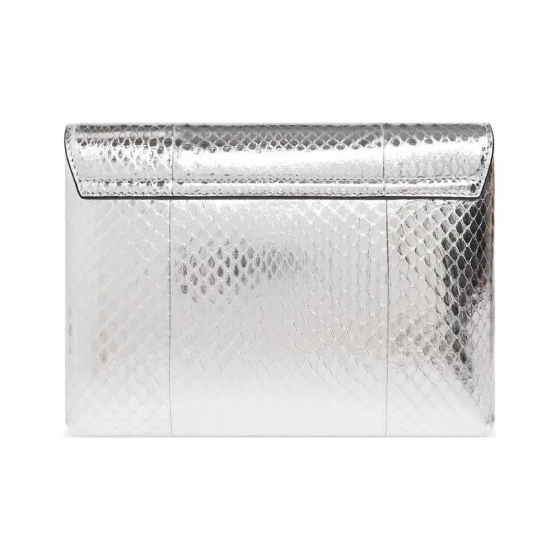VERSACE La Medusa Genuine Leather Envelope Bag Shoulder Bags Women's Silver-2