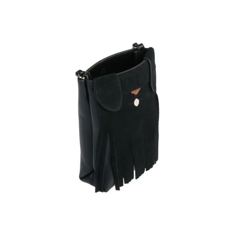 Furla Cow Leather Shoulder Bag Crossbody Bag Cell Phone Pouch Women's Black-2