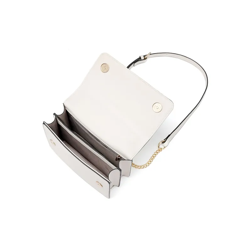 AUGTARLION PU Small Square Bag Chain Shoulder Bag Crossbody Bag Small Size Women's White-5