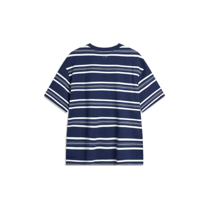 LiNing Sports Life Collection T Shirt Unisex Dark Ship Blue-1