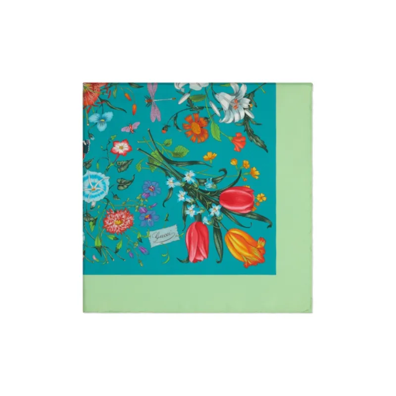 GUCCI Floral Printed Square Scarf-1