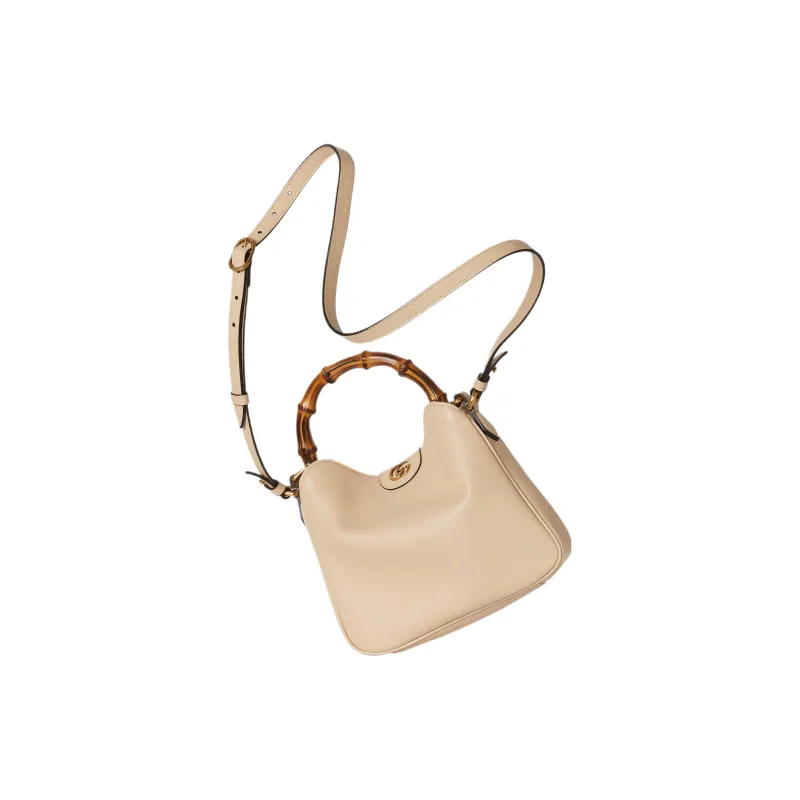 GUCCI Diana Leather Portable Crossbody Bag, Shoulder Bag Trumpets Women's Light Beige-8
