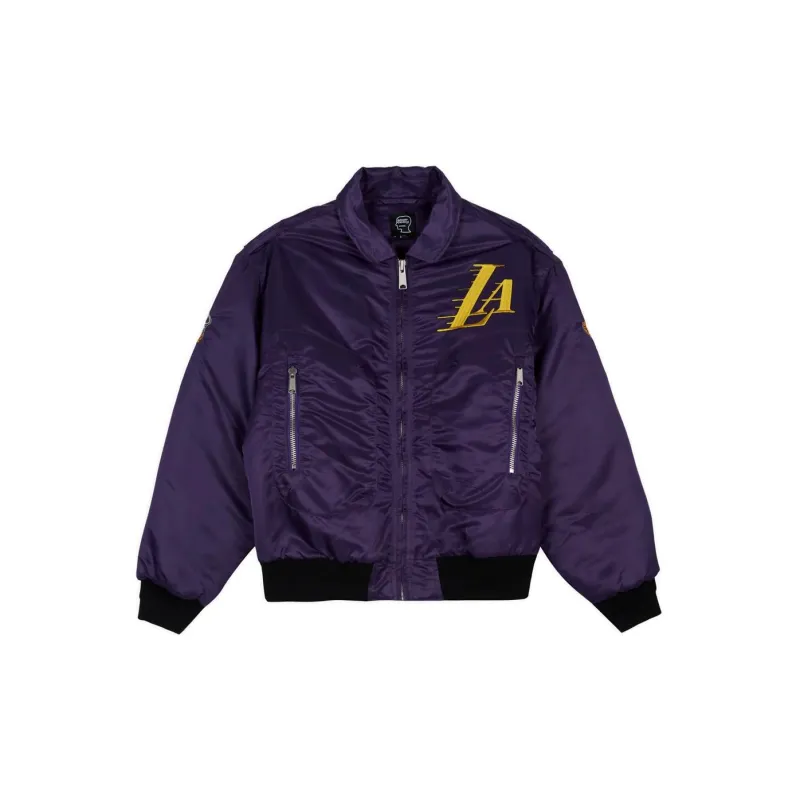 Brain Dead x NBA FW23 Baseball Jacket Unisex Purple-1