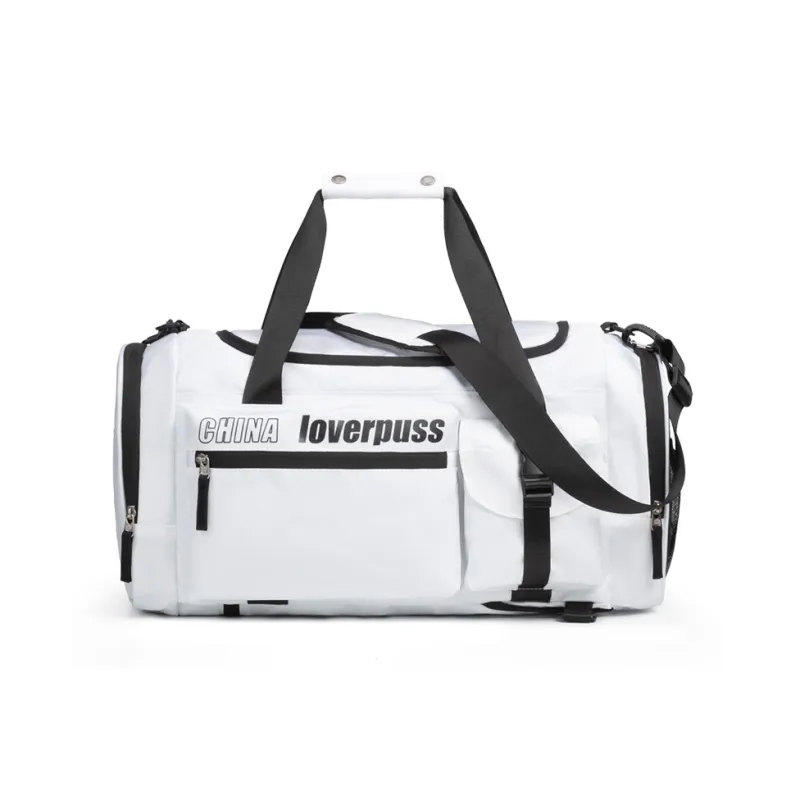 LOVERPUSS Polyester Health Bag Large Size Unisex Black White-1