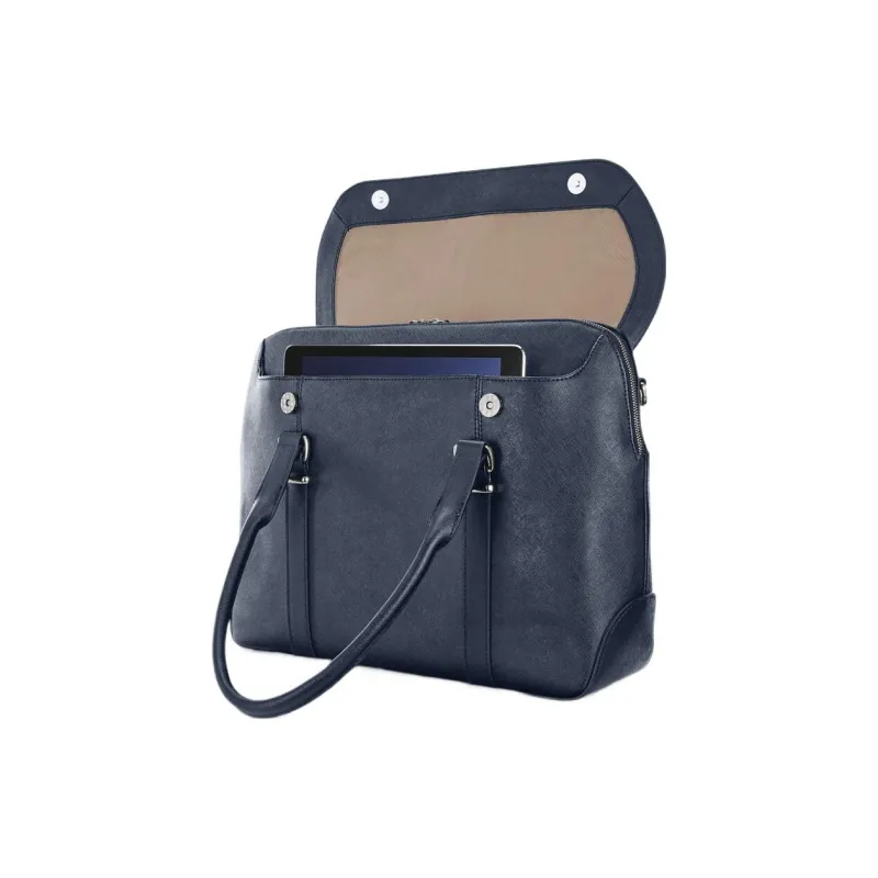 SAMSONITE Saffiano Leather Laptop Bag Shoulder Bag Crossbody Bag Handbag Women's Marine Blue-4