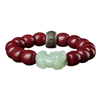 Moonstone Edge Cinnabar Jade Bracelets Men's